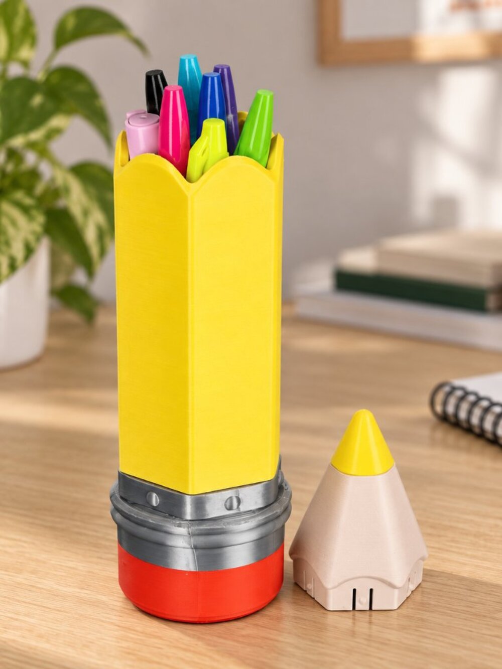 Giant Pencil Case 26 cm 3D Printed Desk Organizer Removable Top